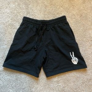 NWOT Black Skeleton Sweatshorts